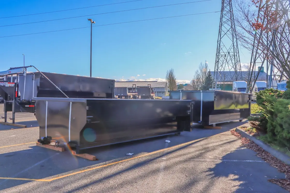 Roll-off dumpster ready for waste disposal at job site for 15 Yard Dumpster Rental in Isla Vista